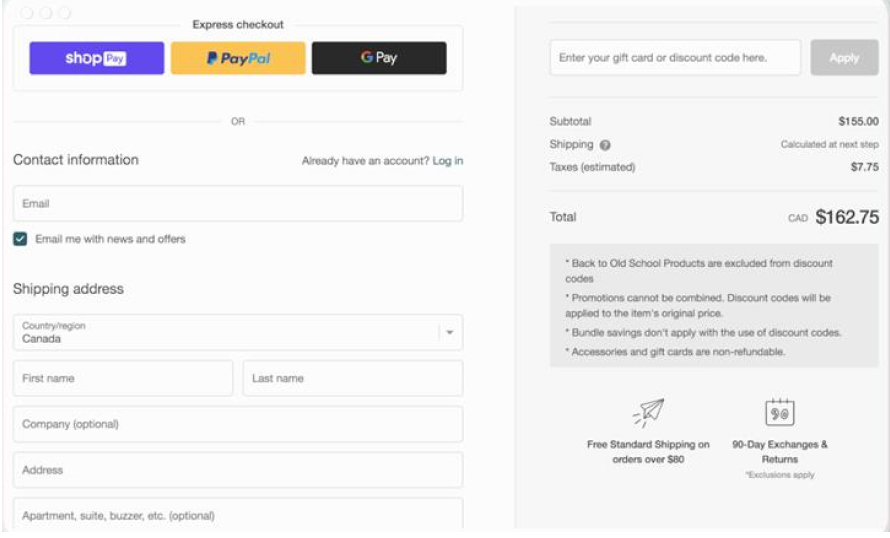 Checkout page customize